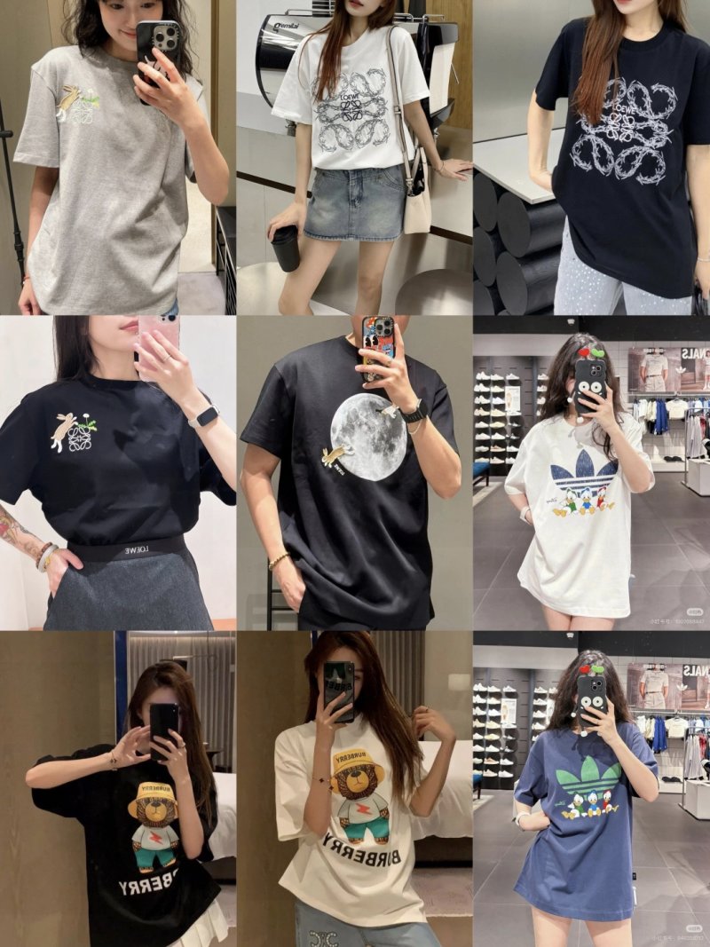 White LOEWE Graphic Print Short Sleeve T-Shirt view