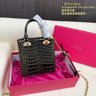 Schiaparelli The Face Bag Black Crocodile Gold Accents view 4