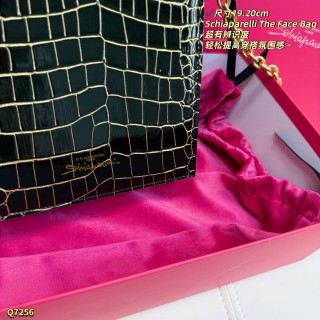 Schiaparelli The Face Bag Black Crocodile Gold Accents view 8