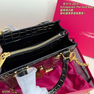 Schiaparelli The Face Bag Black Crocodile Gold Accents view 9