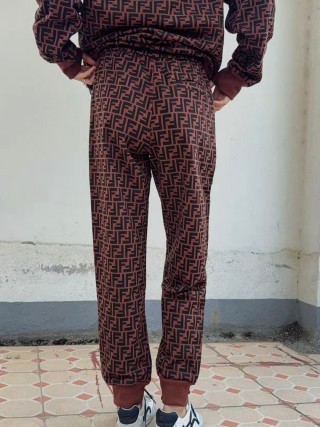 Fendi Monogram Joggers Burgundy view 8