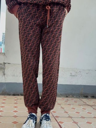 Fendi Monogram Joggers Burgundy view 9