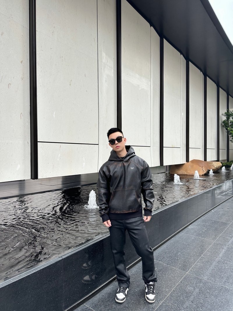 Black Oversized Hoodie with Embroidered Logo