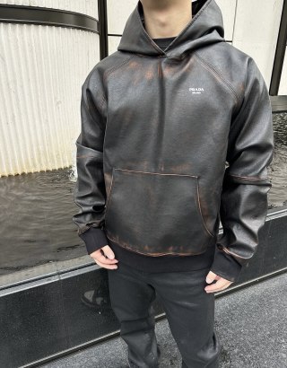 Black Oversized Hoodie with Embroidered Logo view 4