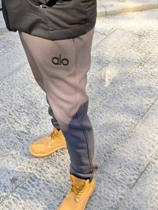 Premium Gradient Tapered Joggers Beige/Black view 2