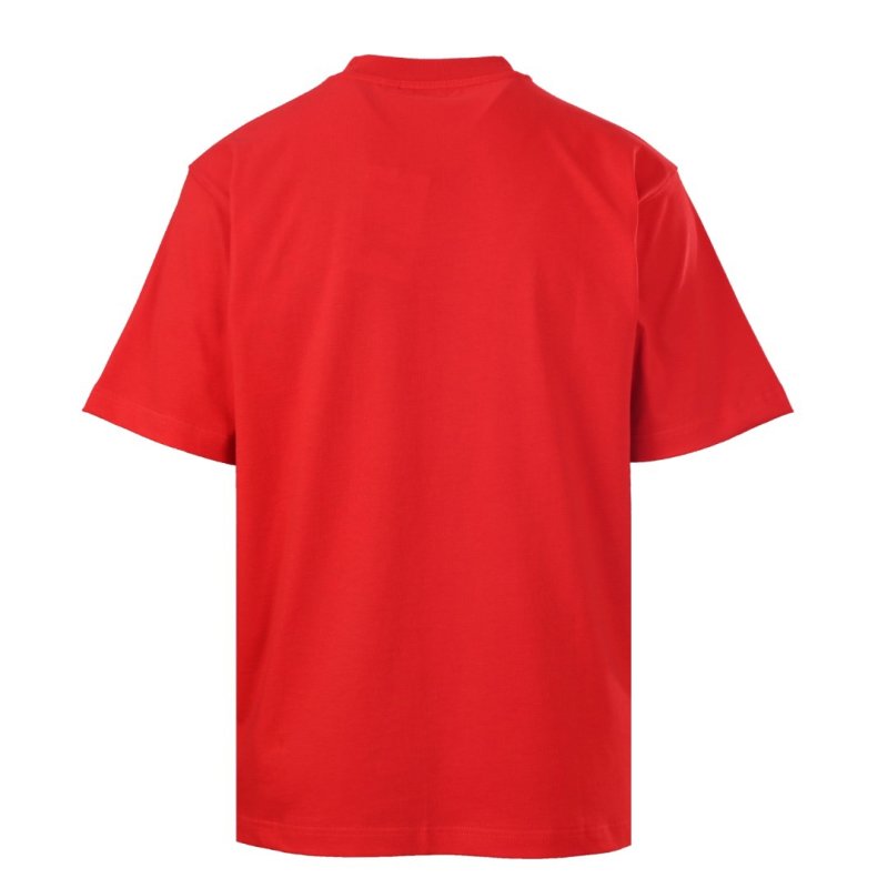 Red Graphic T-Shirt with Embroidered Dragon Design view