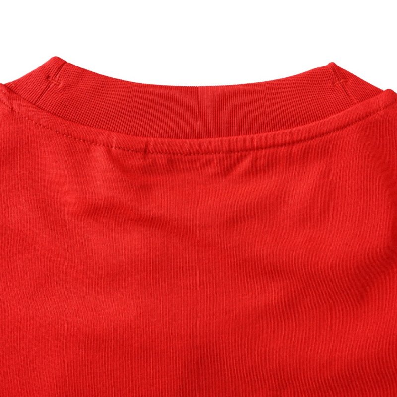 Red Graphic T-Shirt with Embroidered Dragon Design view