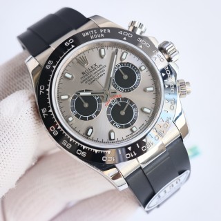 Rolex Daytona Chronograph Silver Dial Black Ceramic Bezel view 1