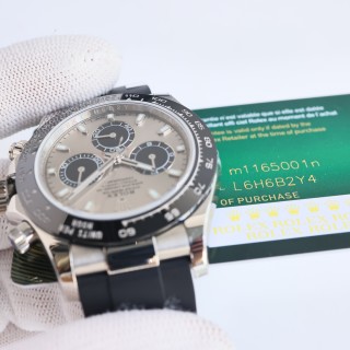 Rolex Daytona Chronograph Silver Dial Black Ceramic Bezel view 8