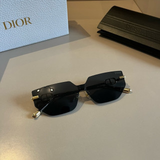 Dior Rimless Square Sunglasses Black Gold view 3