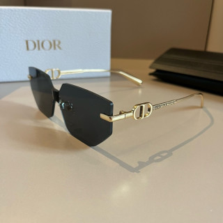 Dior Rimless Square Sunglasses Black Gold view 4