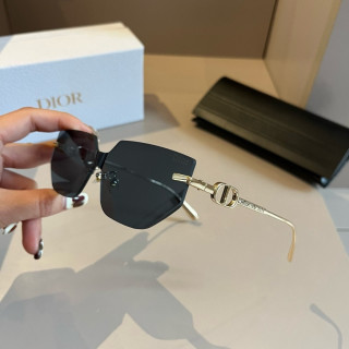 Dior Rimless Square Sunglasses Black Gold view 5