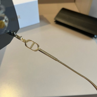 Dior Rimless Square Sunglasses Black Gold view 8