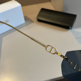 Dior Rimless Square Sunglasses Black Gold view 9