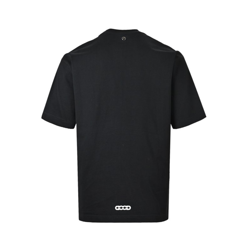 Black Gem-Encrusted Chain Logo Short Sleeve T-Shirt view