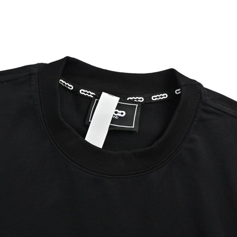Black Gem-Encrusted Chain Logo Short Sleeve T-Shirt view