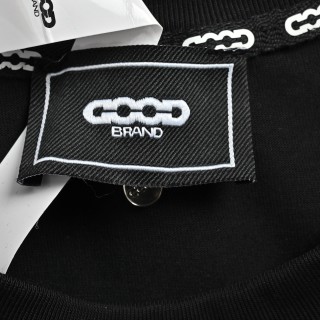 Black Gem-Encrusted Chain Logo Short Sleeve T-Shirt view 5