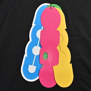 Black Gem-Encrusted Chain Logo Short Sleeve T-Shirt view 7