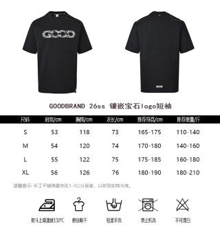 Black Gem-Encrusted Chain Logo Short Sleeve T-Shirt view 10