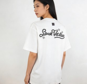 White Short Sleeve T-Shirt with Beaded Star Graphic view 3
