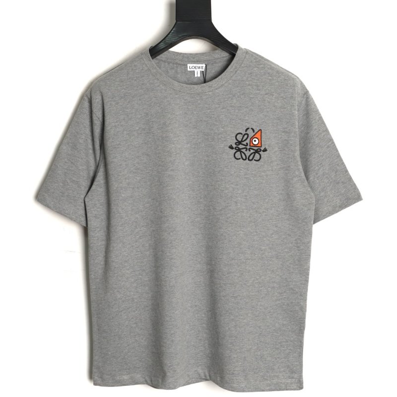 Loewe x Louis Wain Geometric Eye Embroidered T-Shirt Grey