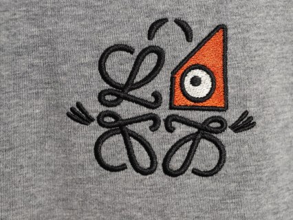 Loewe x Louis Wain Geometric Eye Embroidered T-Shirt Grey view 4