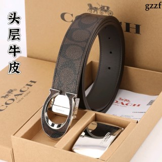 Coach Signature Double Buckle Belt - Brown view 2