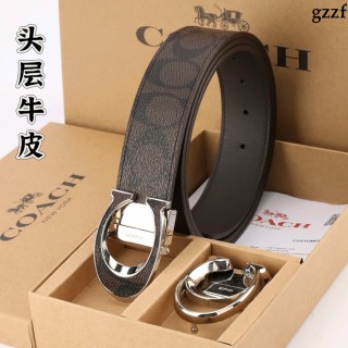 Coach Signature Double Buckle Belt - Brown view 3