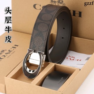 Coach Signature Double Buckle Belt - Brown view 5