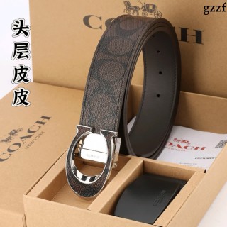 Coach Signature Double Buckle Belt - Brown view 7