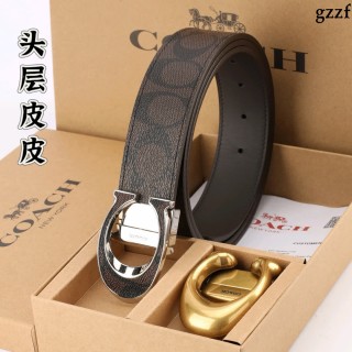 Coach Signature Double Buckle Belt - Brown view 8