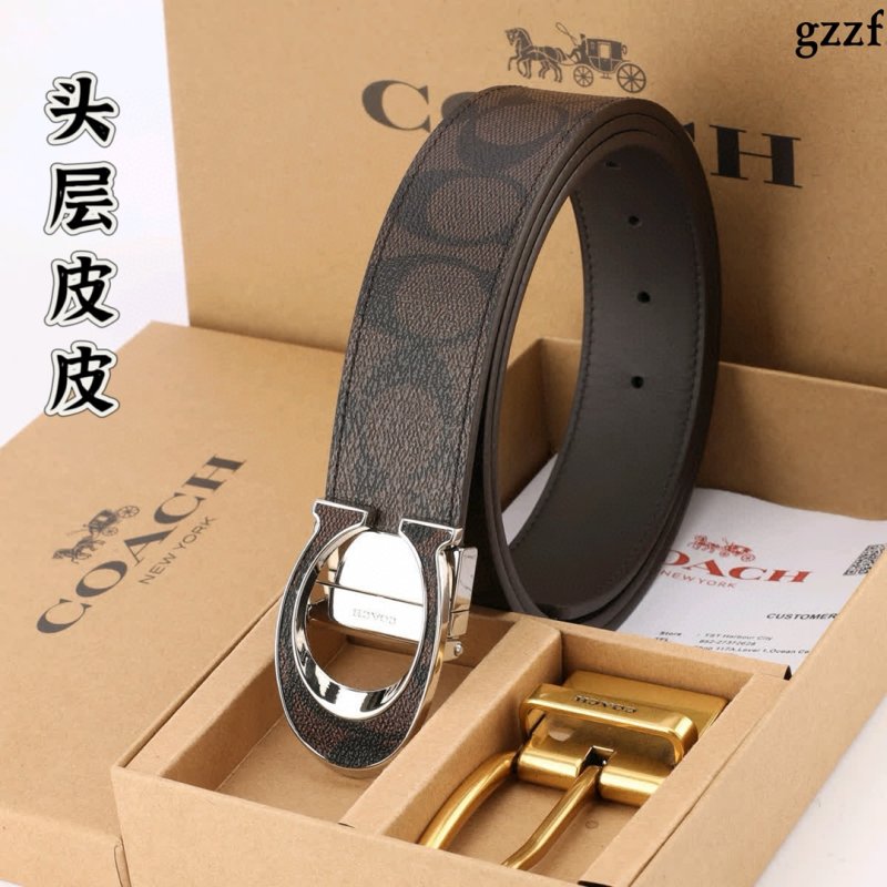 Coach Signature Double Buckle Belt - Brown view