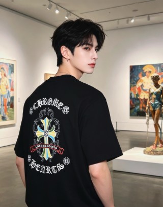Chrome Hearts Black Graphic Logo T-Shirt view 4