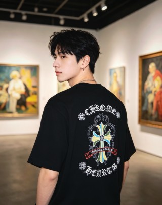 Chrome Hearts Black Graphic Logo T-Shirt view 5