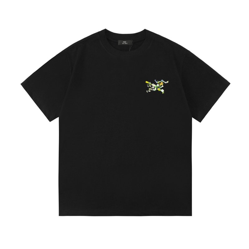 Black Floral Graphic Short Sleeve T-Shirt view