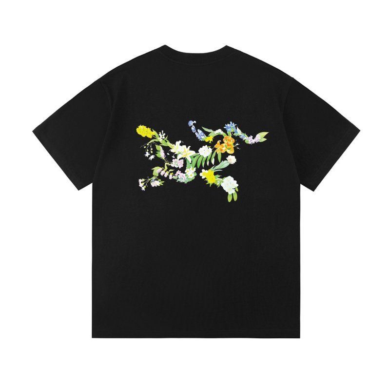 Black Floral Graphic Short Sleeve T-Shirt view