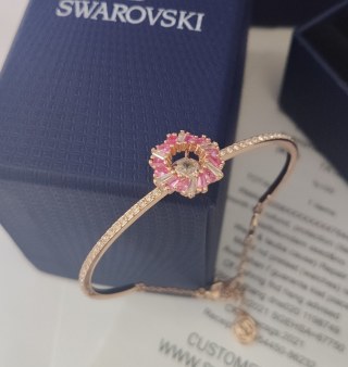 Swarovski Idyllia Pink Flower Wreath Bangle Bracelet view 2