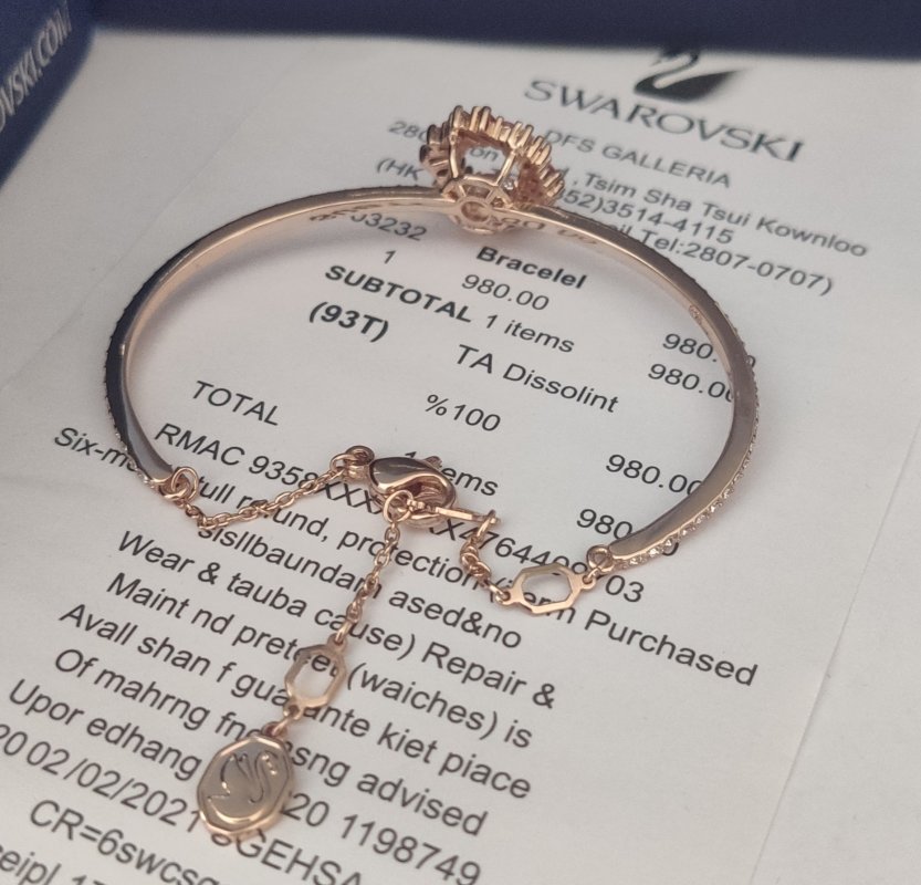 Swarovski Idyllia Pink Flower Wreath Bangle Bracelet view