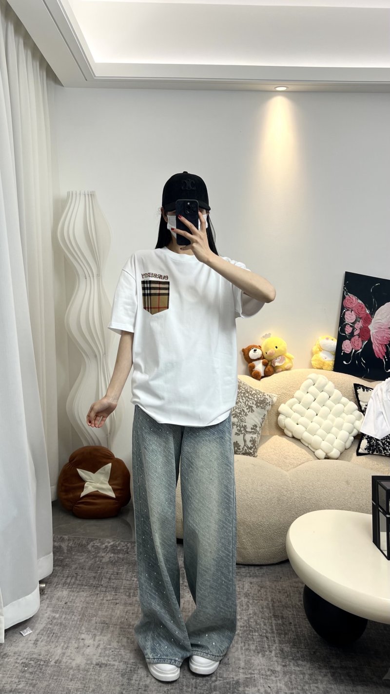 Burberry Check Pocket White T-Shirt