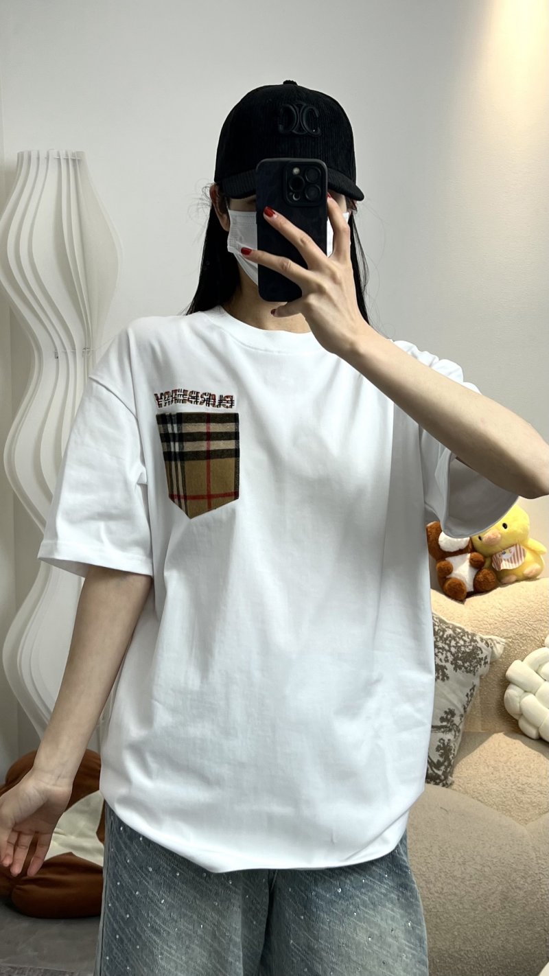 Burberry Check Pocket White T-Shirt view