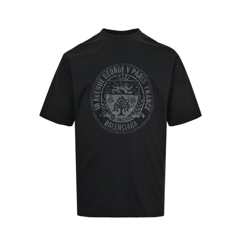Black Oversized Graphic T-Shirt with Emblem Print view