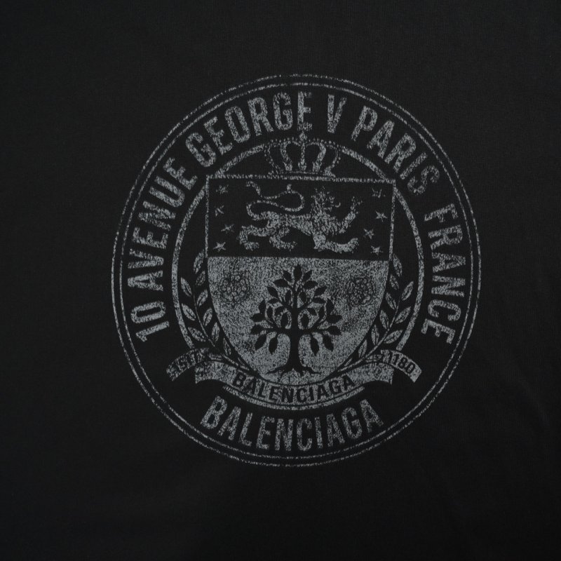 Black Oversized Graphic T-Shirt with Emblem Print view