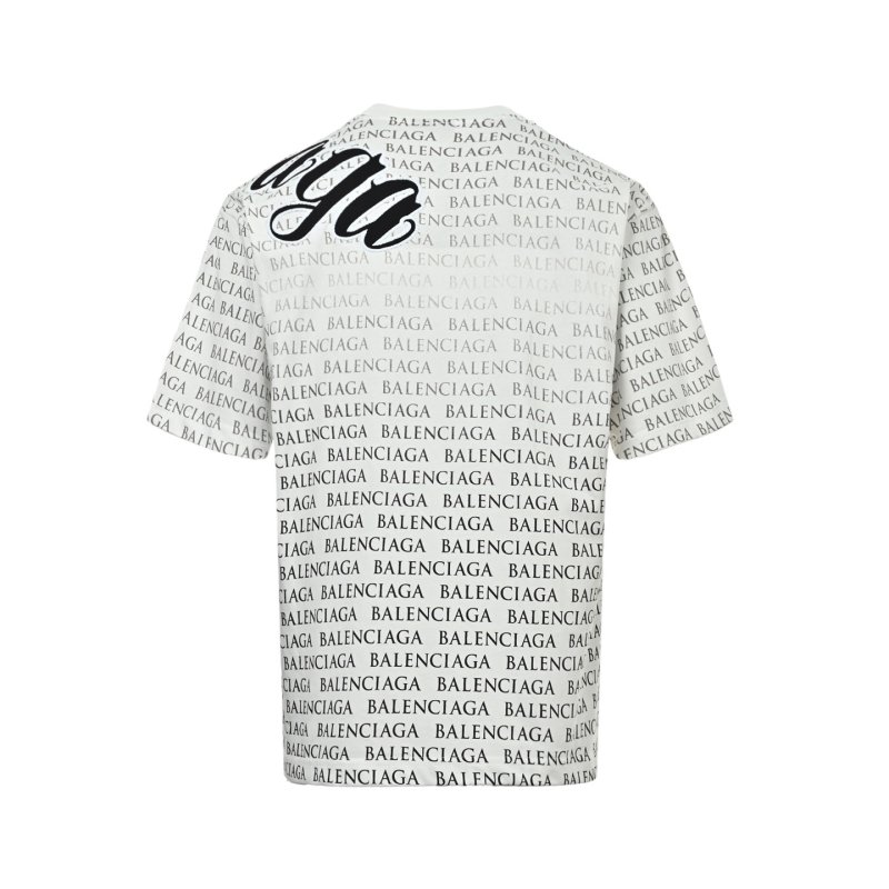 Balenciaga Allover Logo Print White T-Shirt view