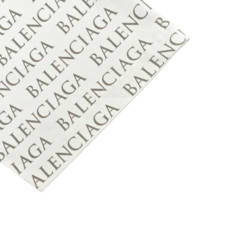 Balenciaga Allover Logo Print White T-Shirt view
