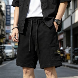 Black Drawstring Shorts with Cargo Pockets view 6