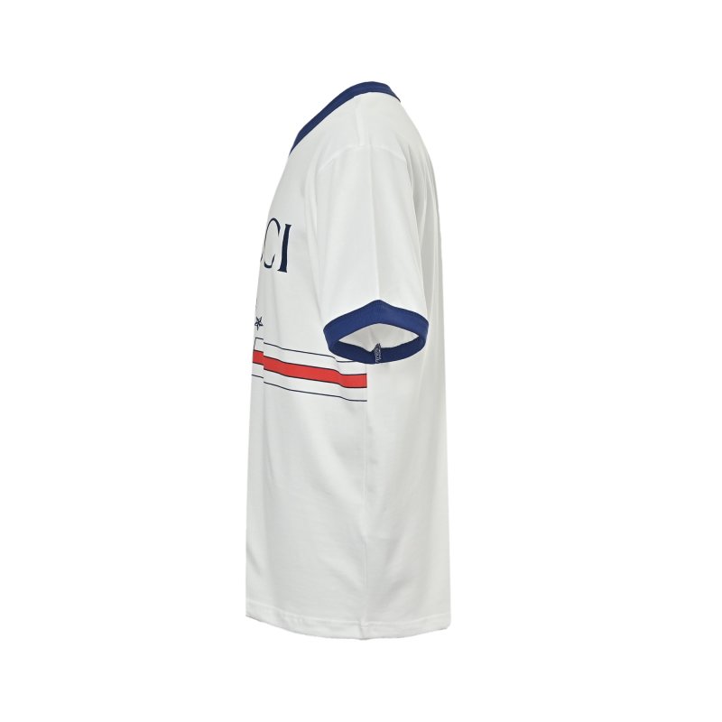 Gucci Logo Stripe Short Sleeve Crop T-Shirt White view