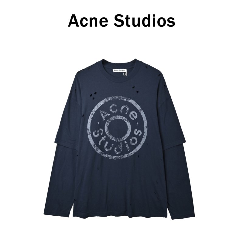 Acne Studios Black Circle Logo Long Sleeve Tee view