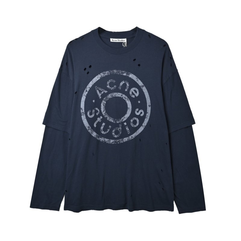 Acne Studios Black Circle Logo Long Sleeve Tee view