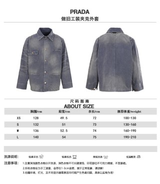 Prada Distressed Workwear Jacket Grey view 11