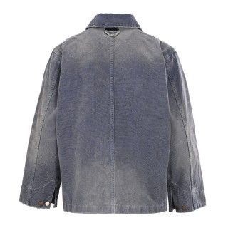 Prada Distressed Workwear Jacket Grey view 3